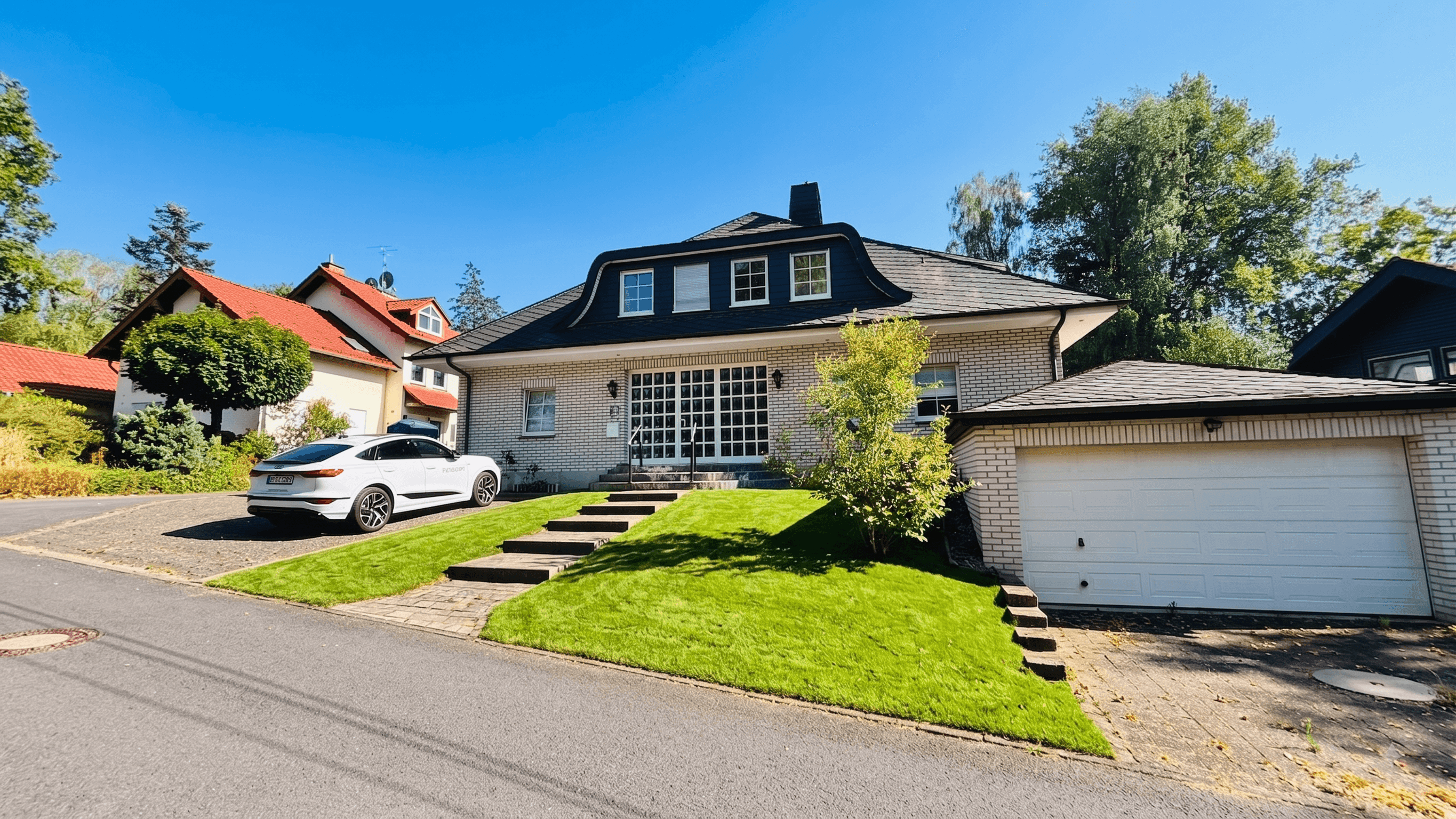 4BR / 2.5BA detached house garage huge yard fireplace fitted kitchen 10min to Wiesb