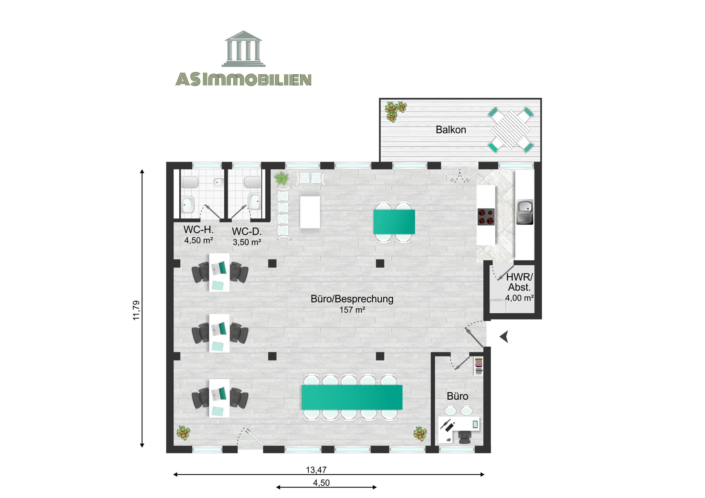 AS IMMOBILIEN: Exklusives Büro-Loft in Toplage von Idstein – 1. OG mit Aufzug & Balkon